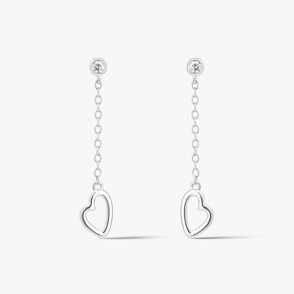 Kolczyki srebrne z diamentami laboratoryjnymi Czułość