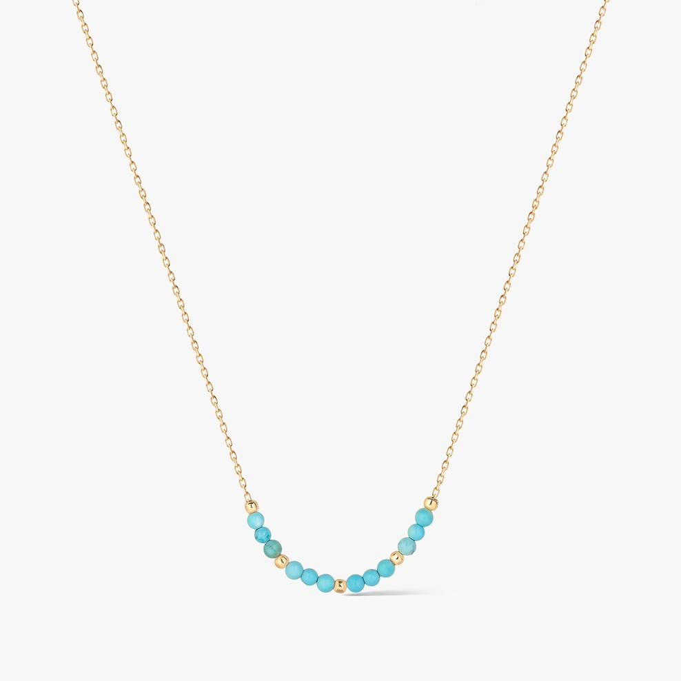 Naszyjnik złoty z turkusami