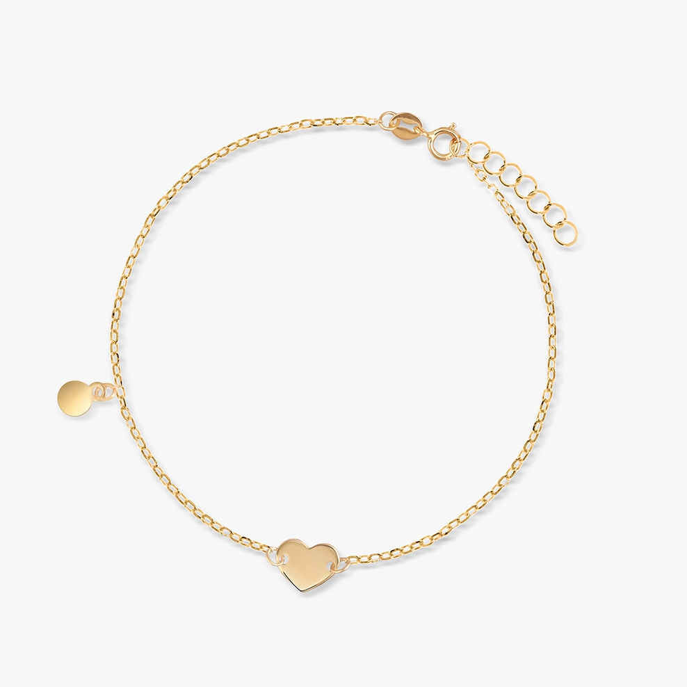 Bransoleta złota z sercem