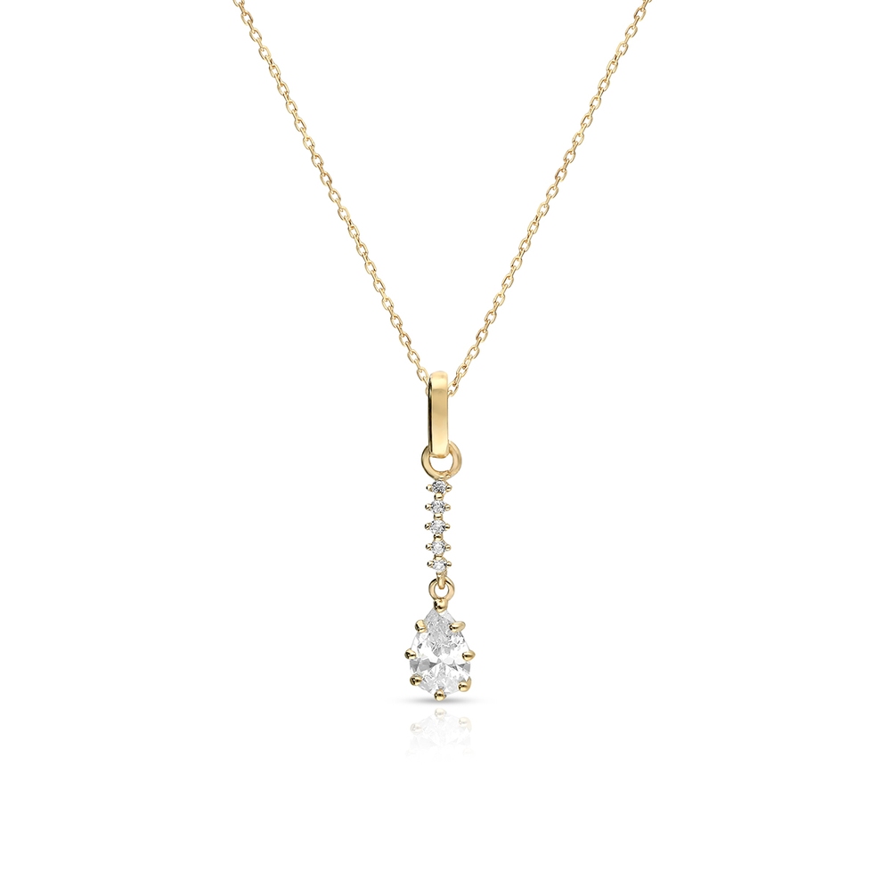 Wisiorek złoty z cyrkoniami