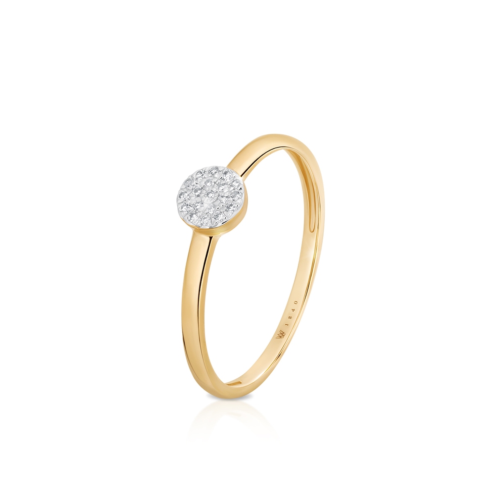 Pierścionek złoty z diamentami