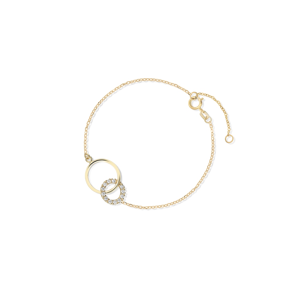 Bransoletka złota z cyrkoniami