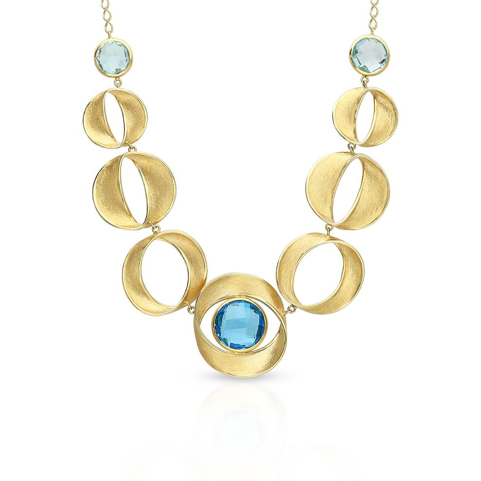 Naszyjnik złoty z topazami