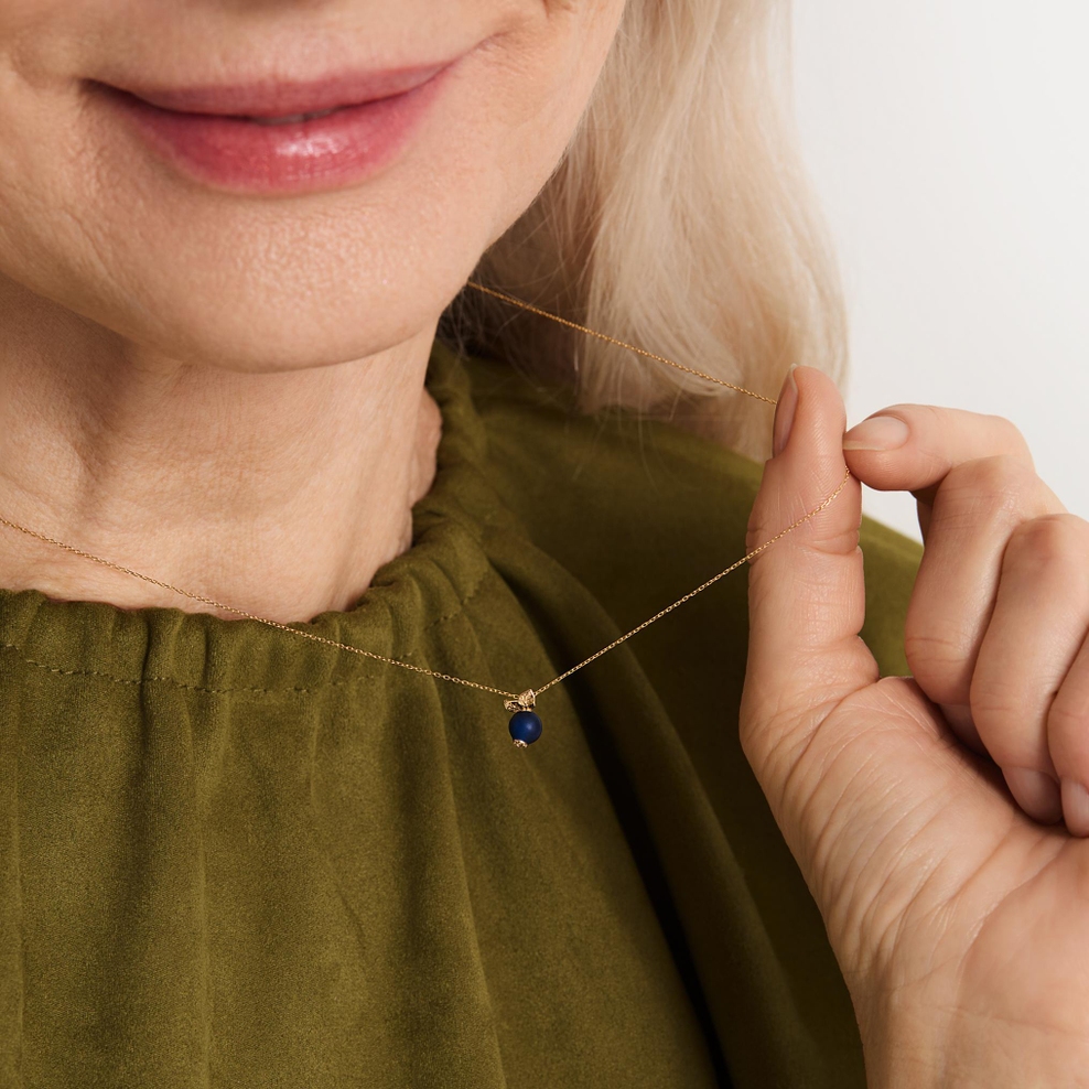 Wisiorek złoty Kwiaty Nocy Borówka