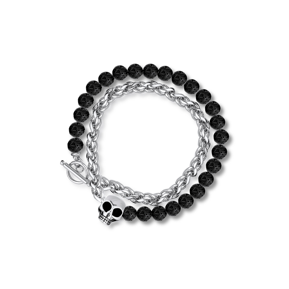Bransoleta ze stali z motywem czaszki