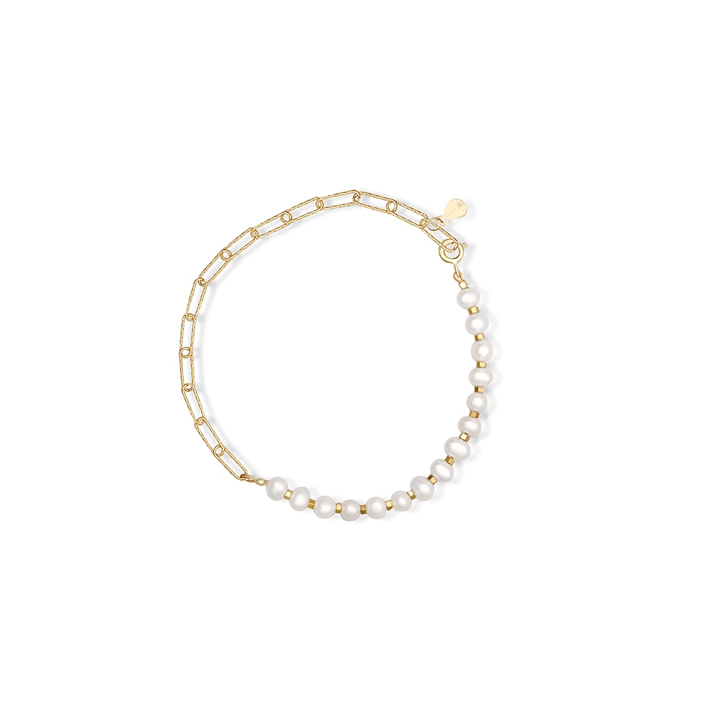 Bransoleta srebrna z perłami