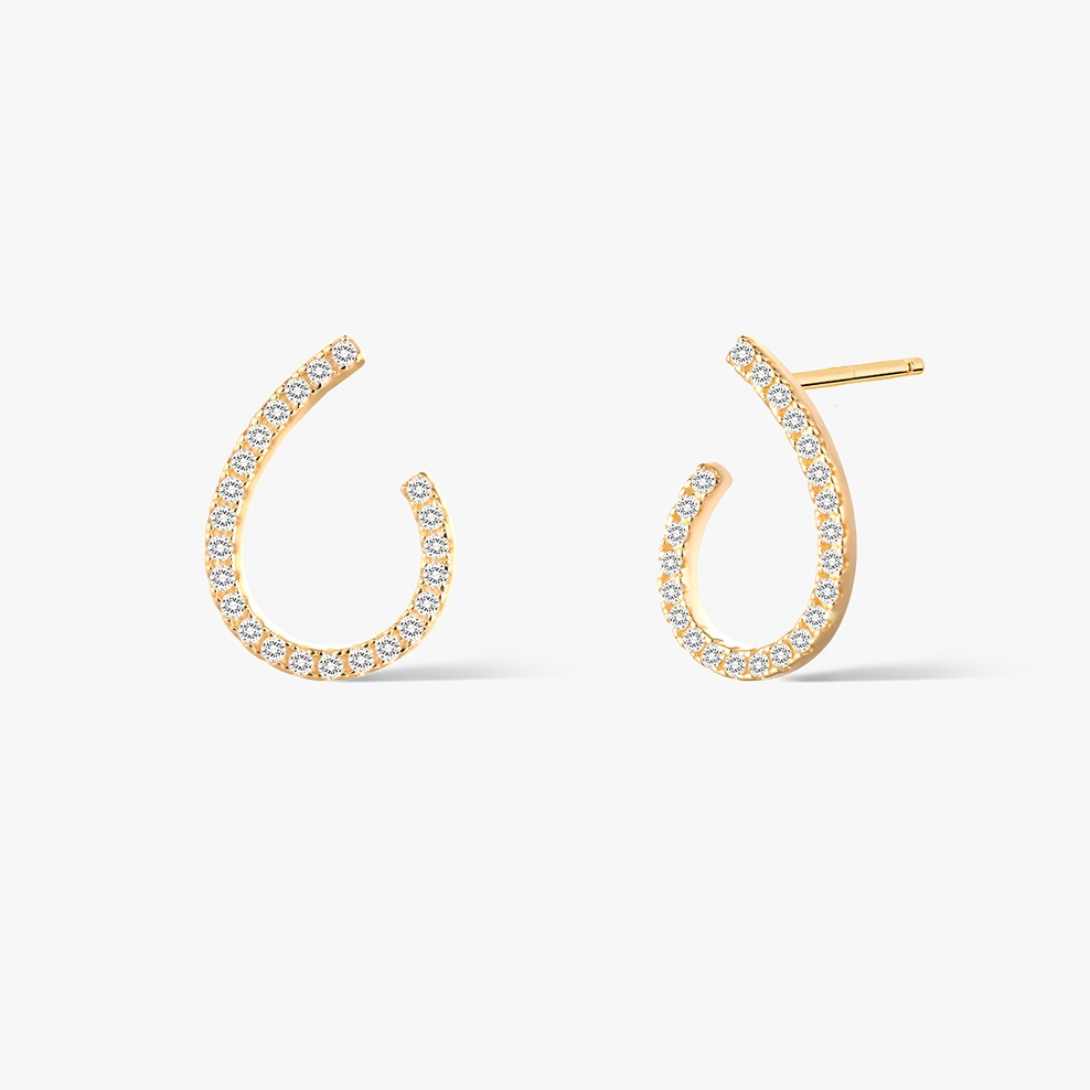 Kolczyki złote z cyrkoniami