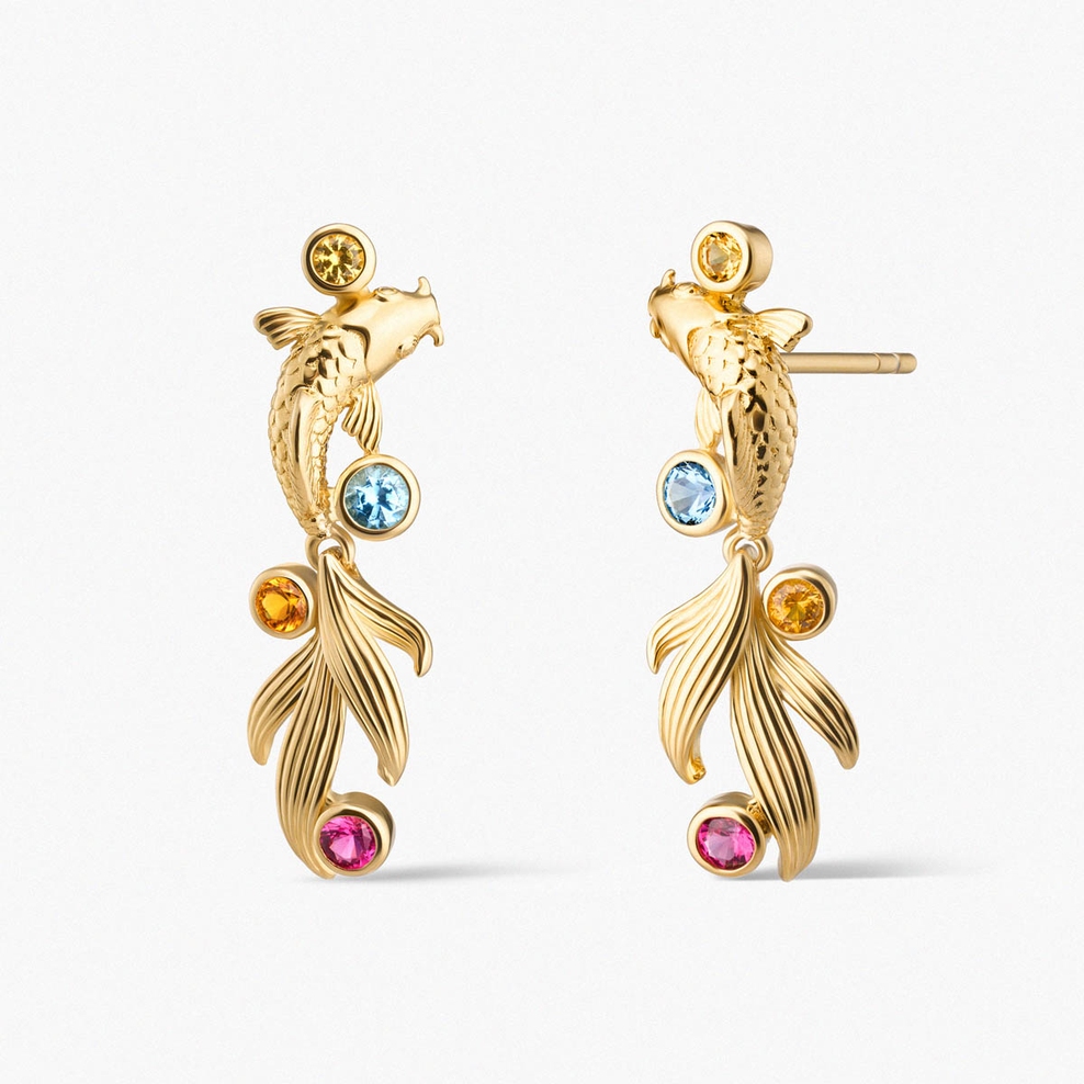 Kolczyki srebrne KOI