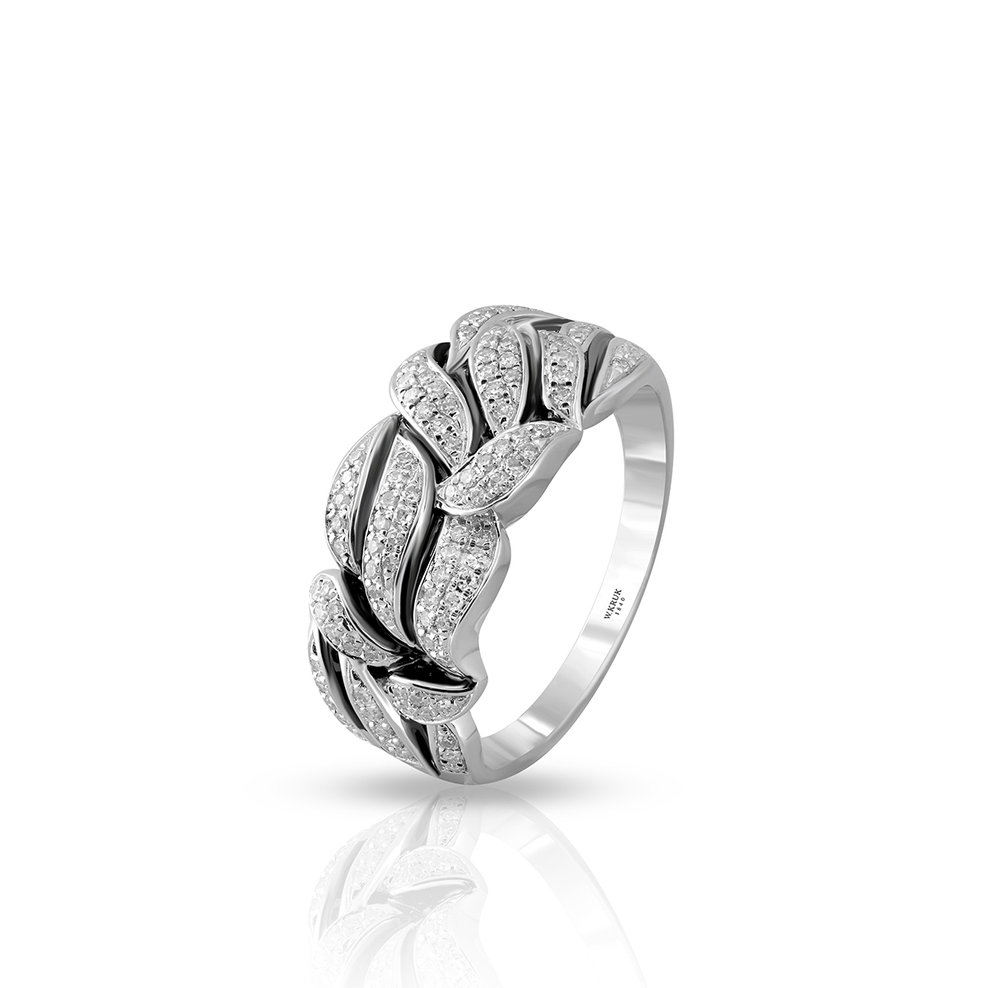 Pierścionek białe złoto z diamentami