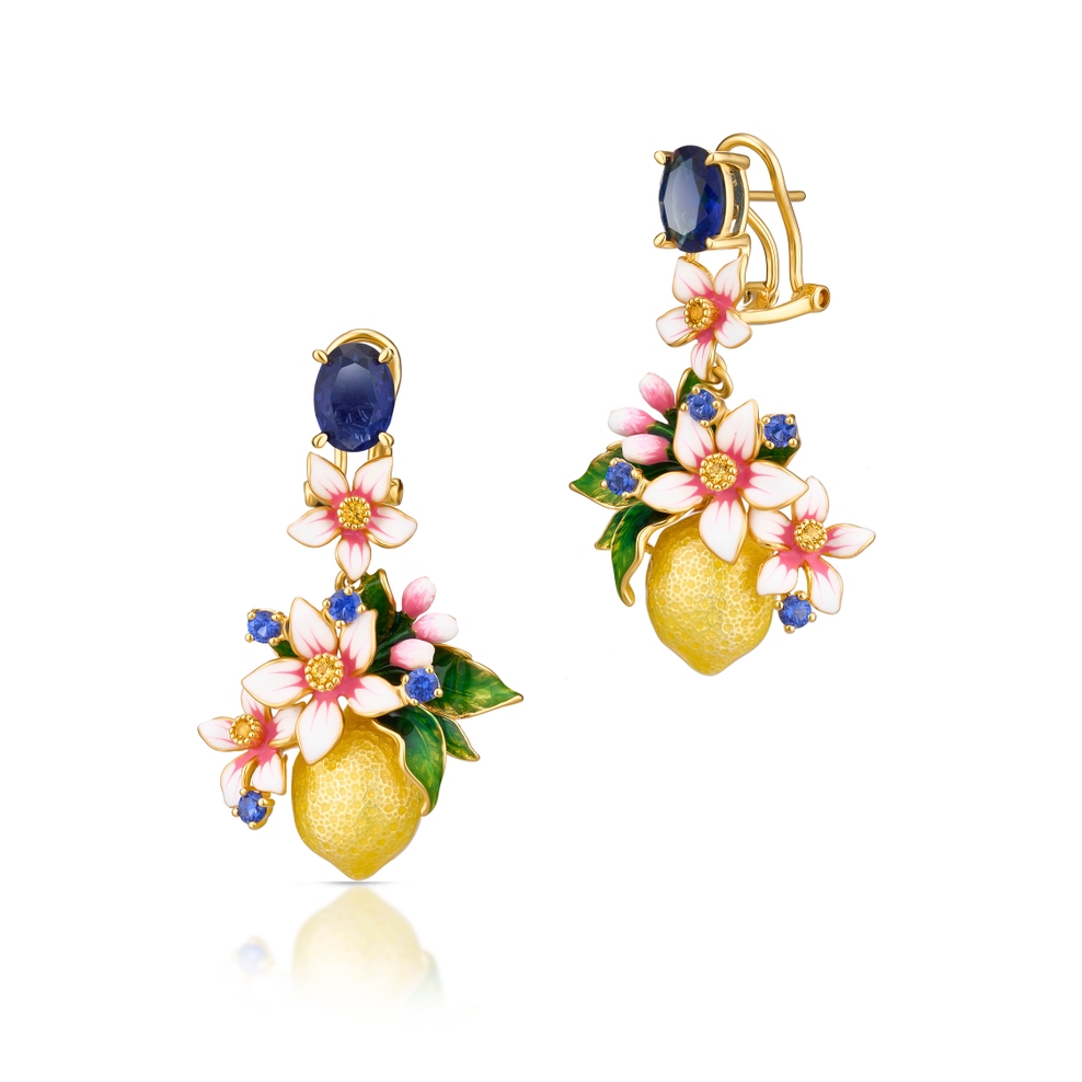 Kolczyki srebrne Kwiaty Nocy Cytrusy