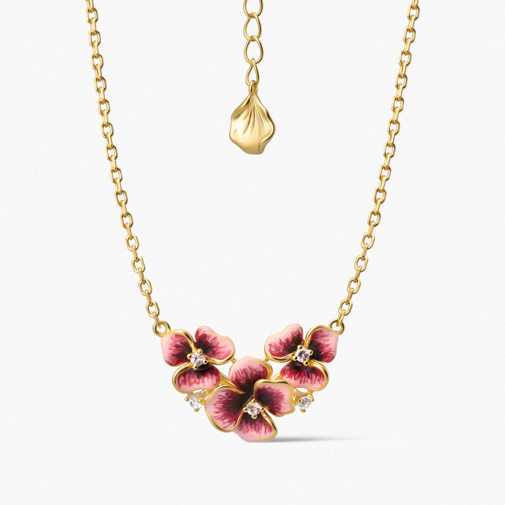 Naszyjnik srebrny Kwiaty Nocy Bratki