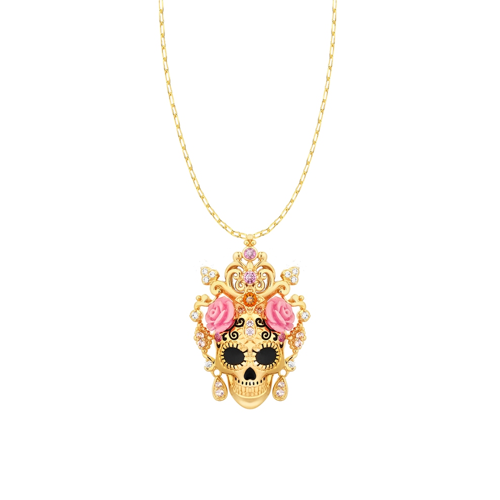 Wisiorek z motywem kolorowej czaszki Wonderland