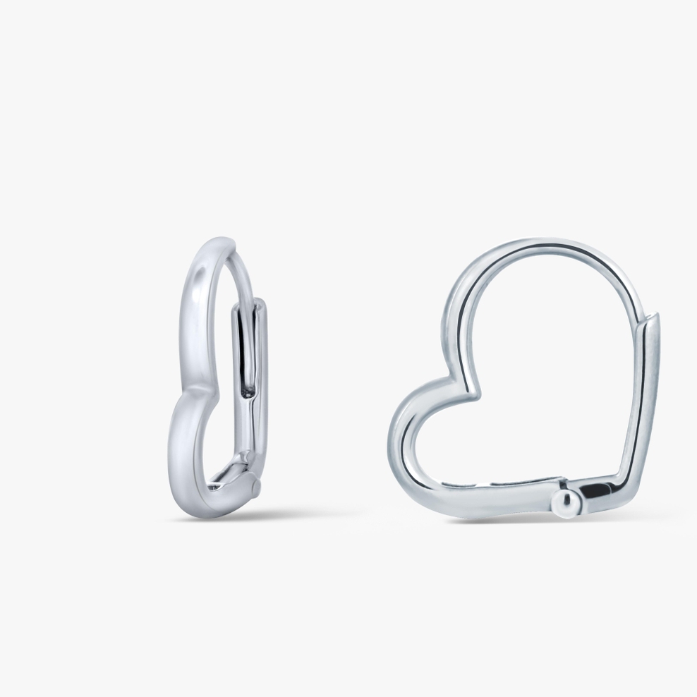 Kolczyki srebrne z motywem serca