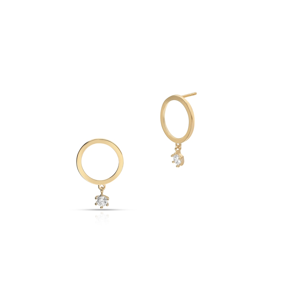 Kolczyki złote z cyrkoniami