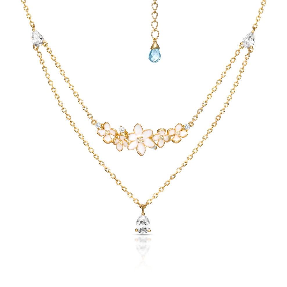 Naszyjnik srebrny Kwiaty Nocy Biały Bez