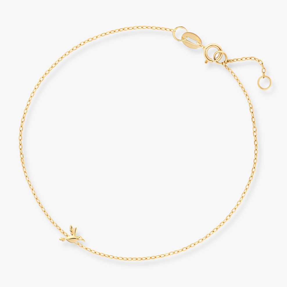 Bransoleta złota z kolibrem