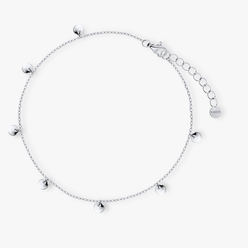 Bransoleta srebrna na nogę