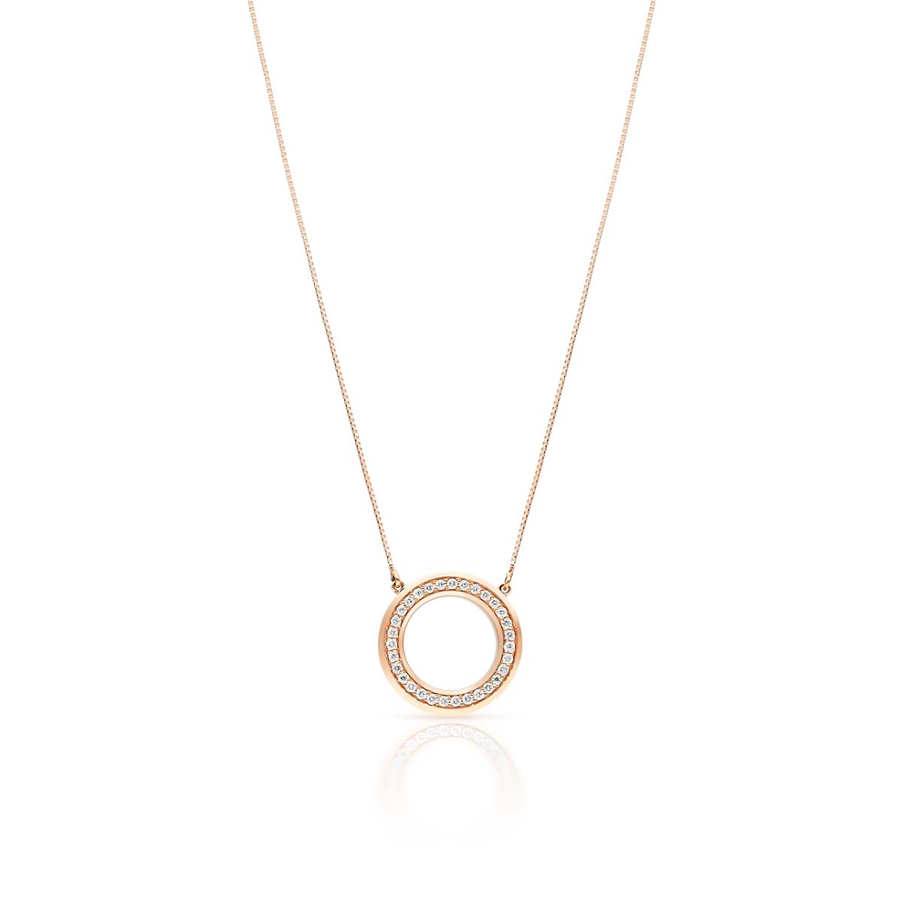 Naszyjnik różowe złoto z brylantami