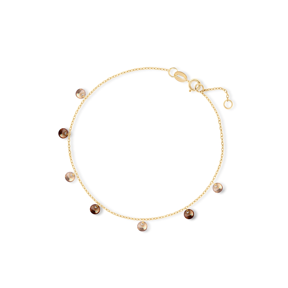 Bransoleta złota z kolorowymi cyrkoniami