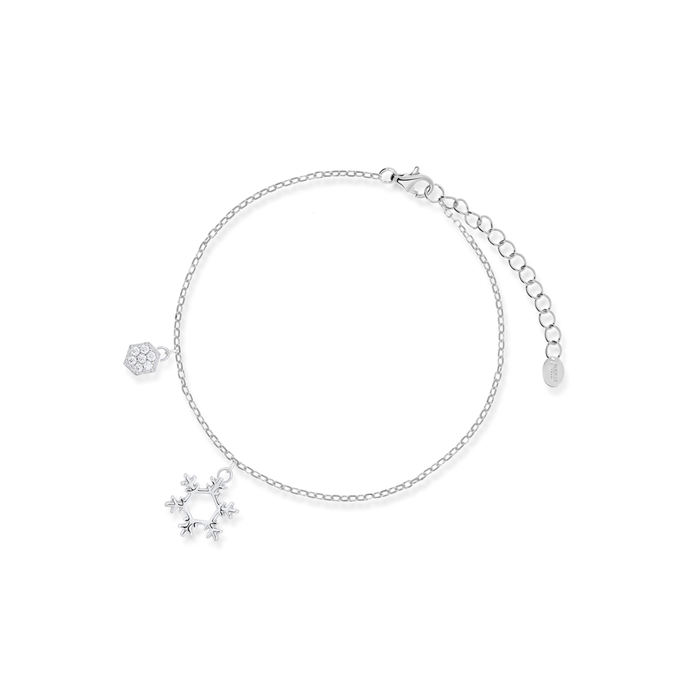 Bransoleta srebrna z wiszącą śnieżynką