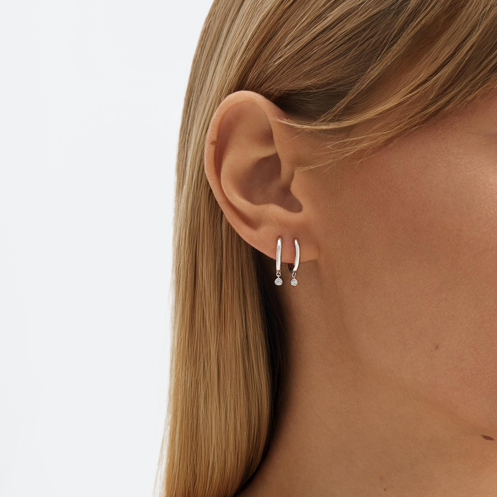 Kolczyki srebrne z diamentami laboratoryjnymi Czułość