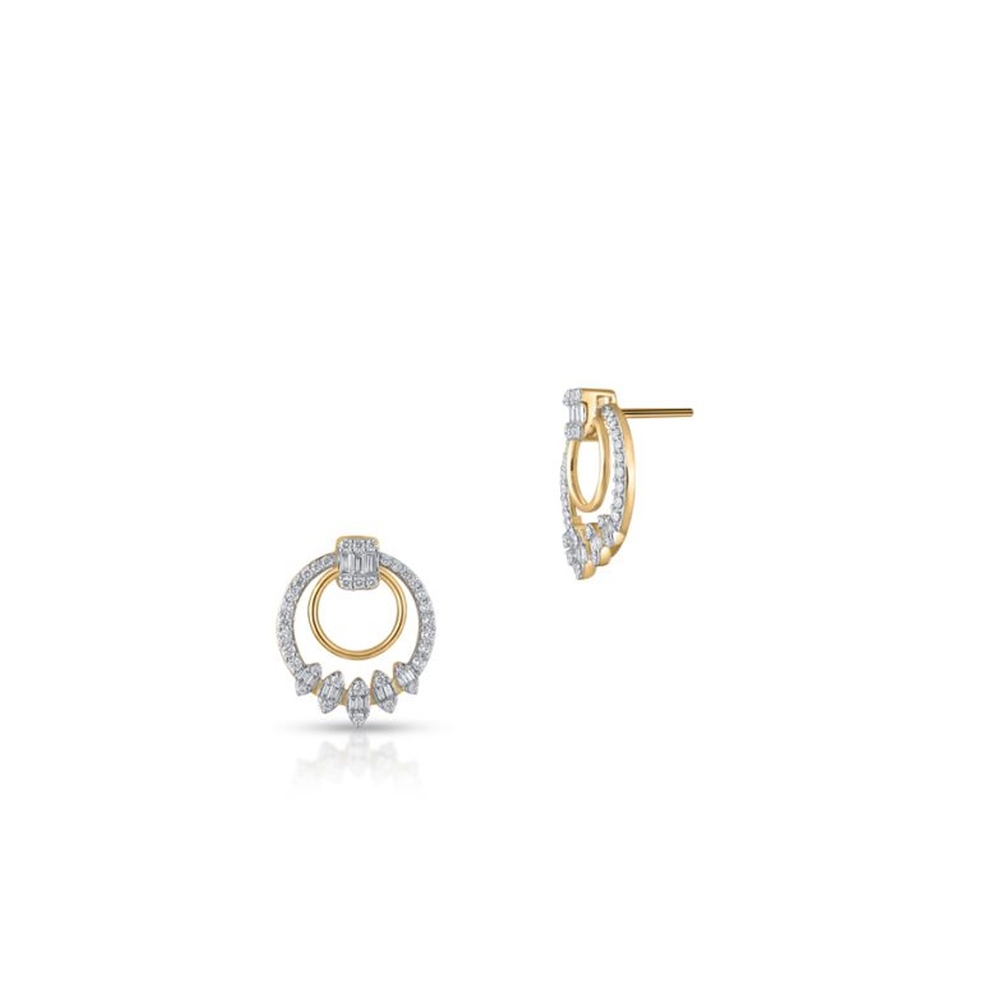 Kolczyki złote z brylantami i diamentami