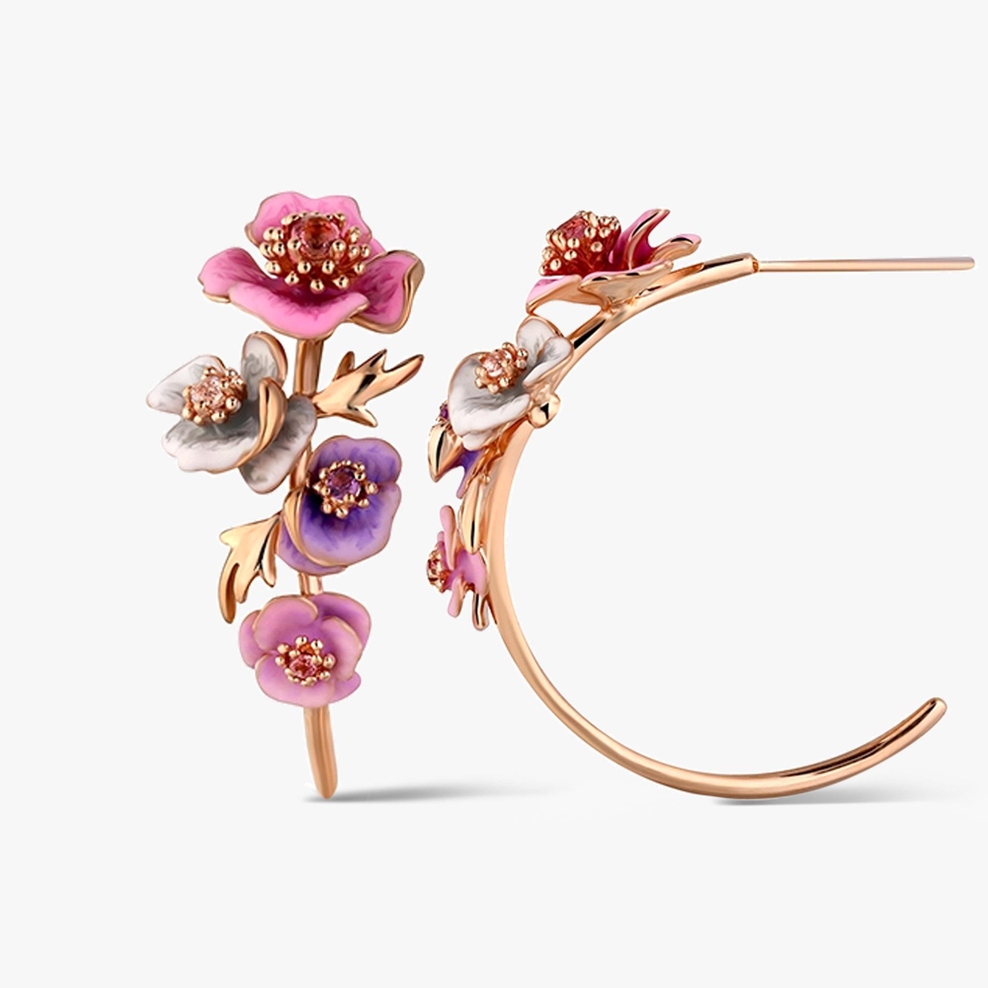 Kolczyki złote Kwiaty Nocy