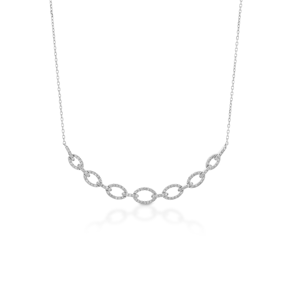 Naszyjnik białe złoto z diamentami