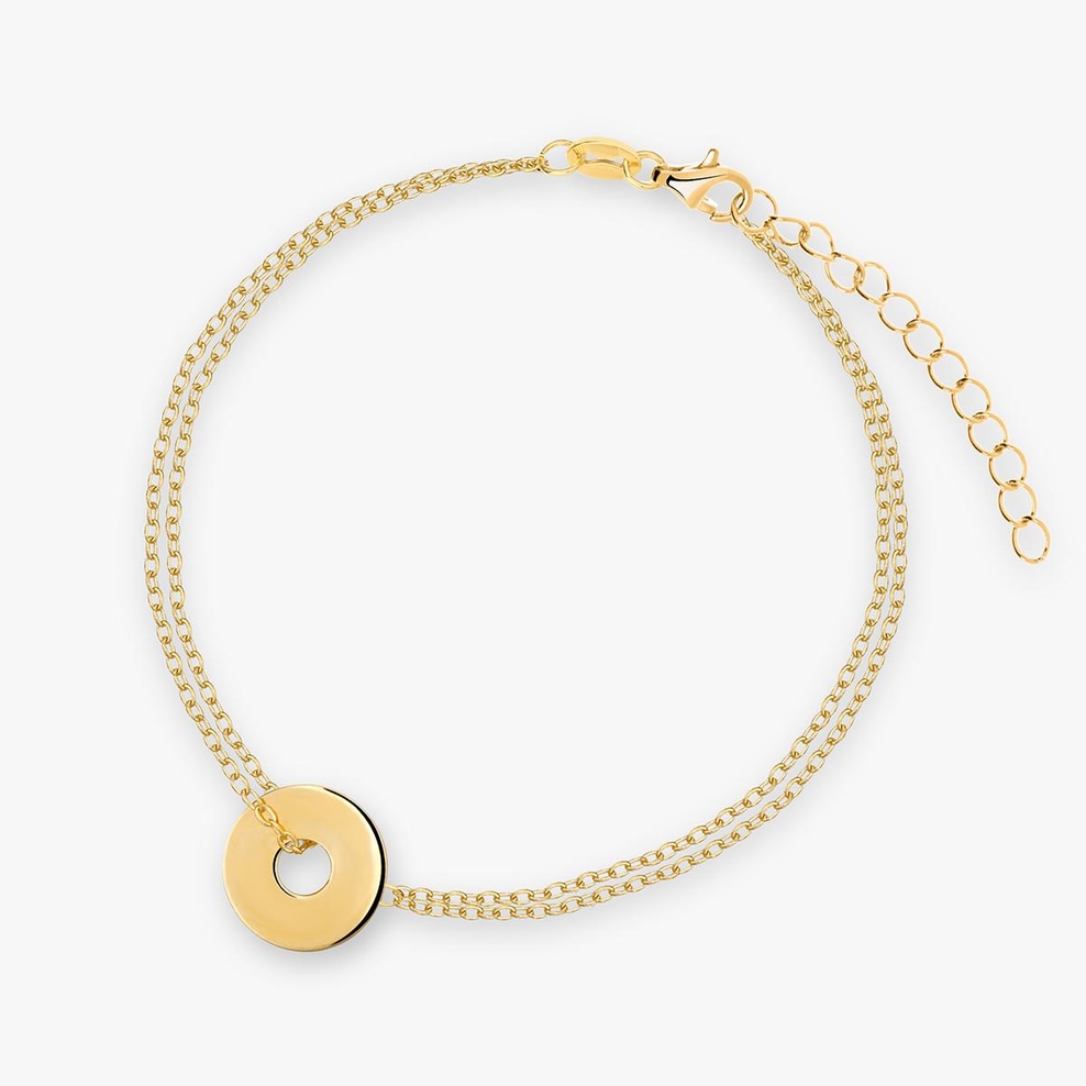 Bransoleta srebrna pozłacana z kółeczkiem