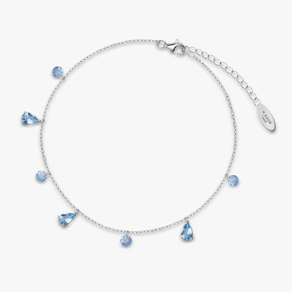 Bransoleta srebrna na nogę