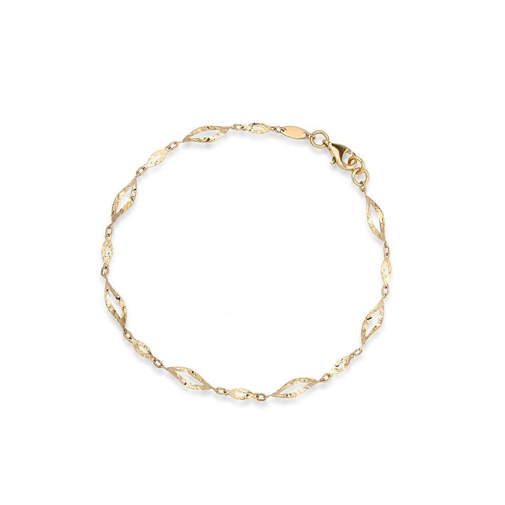 Bransoleta złota liście