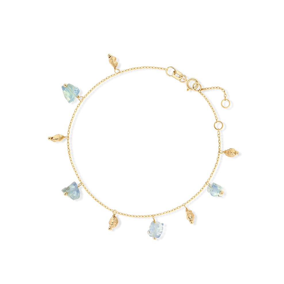 Bransoleta złota z niebieskimi apatytami Saint Tropez