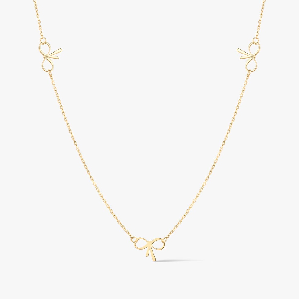 Naszyjnik srebrny z kokardkami