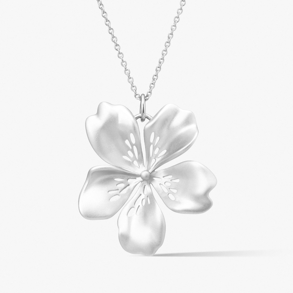 Wisiorek srebrny Kwiaty Nocy Wiśnia