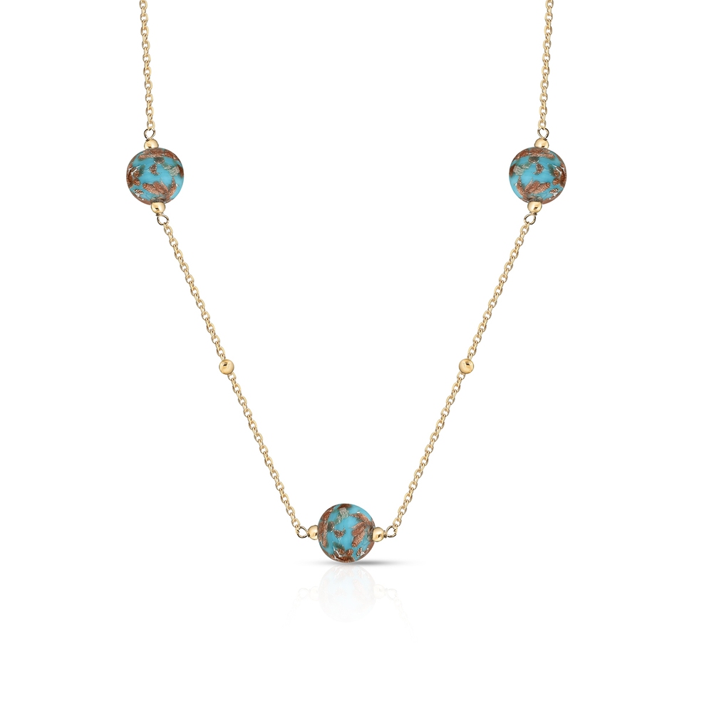 Naszyjnik złoty ze szkłem Murano