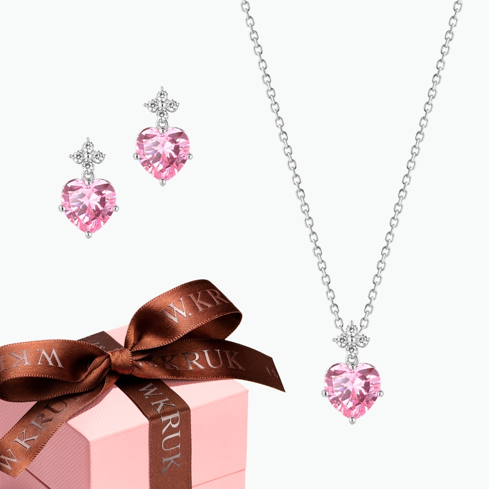 KOMPLET RÓŻOWE SERCE