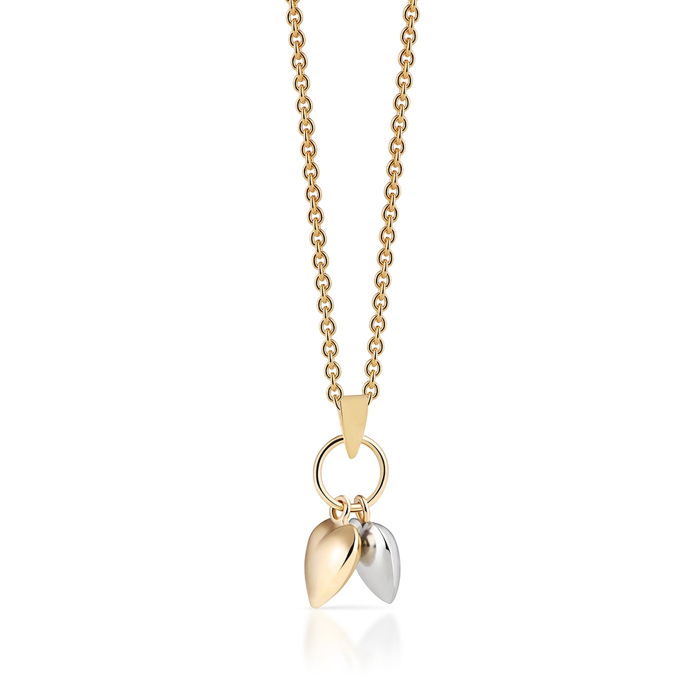 Wisiorek złoty dwa serca