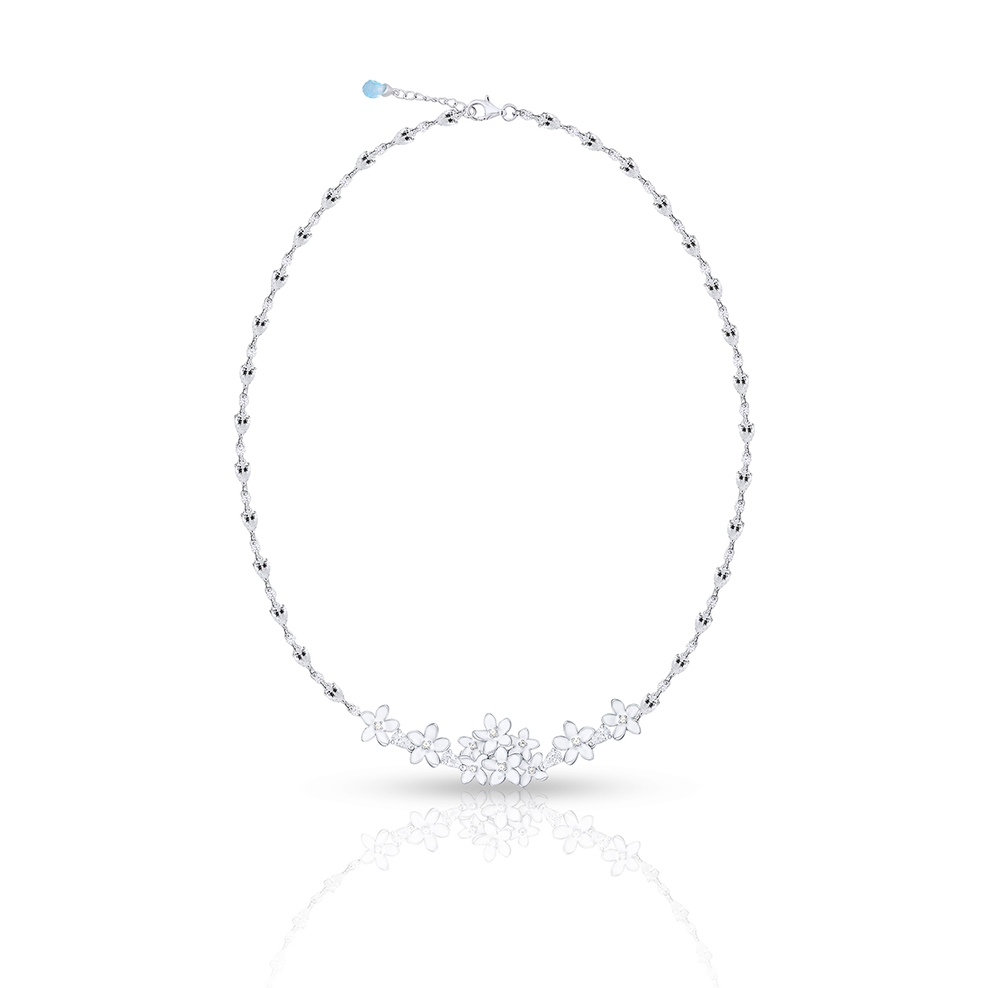Naszyjnik srebrny Kwiaty Nocy Biały Bez