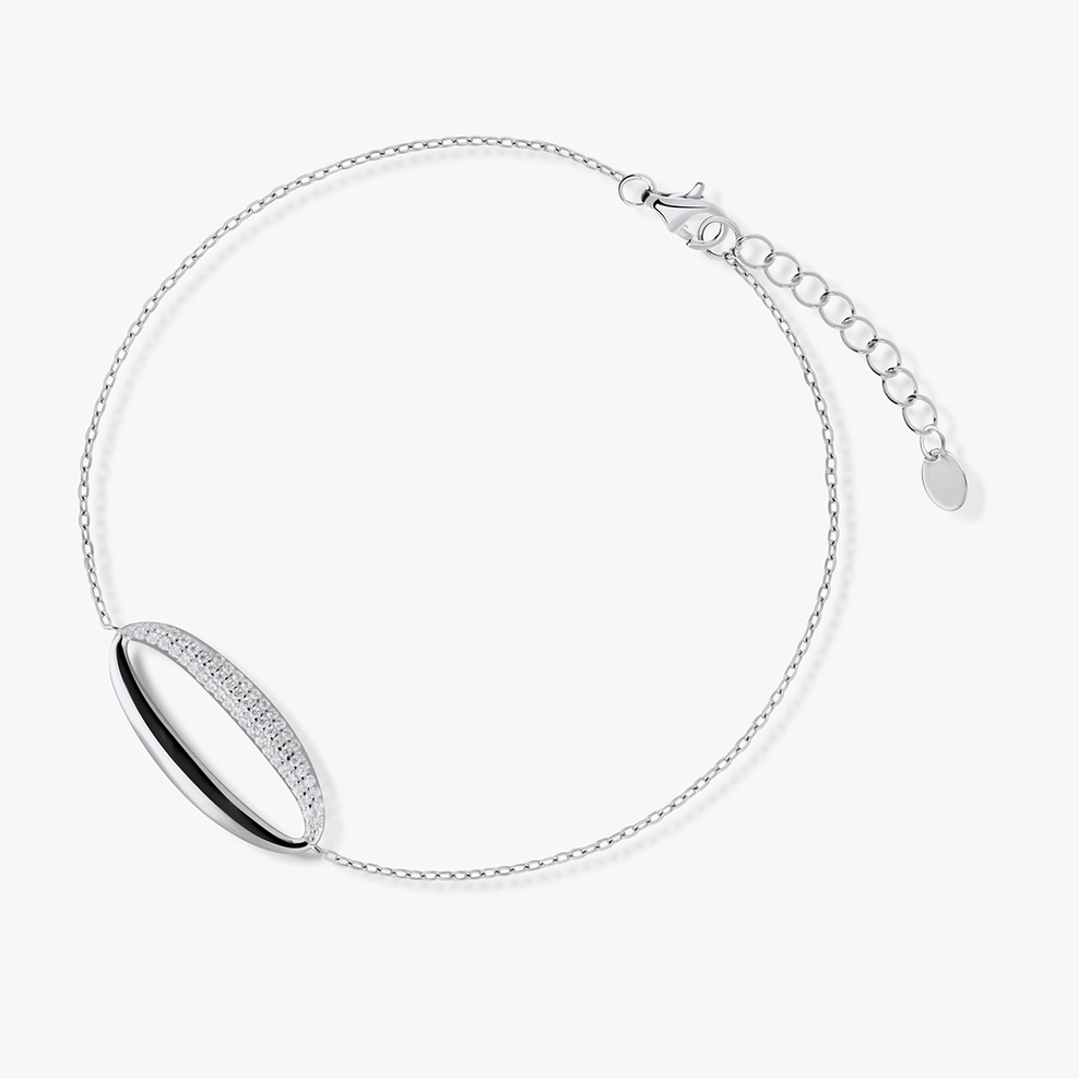 Bransoleta srebrna z cyrkoniami