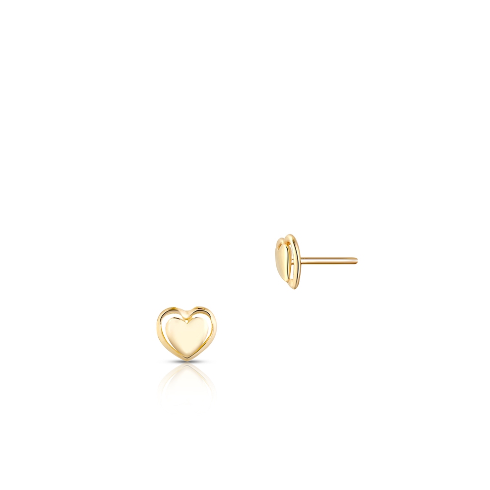 Kolczyki złote serca W.KRUK