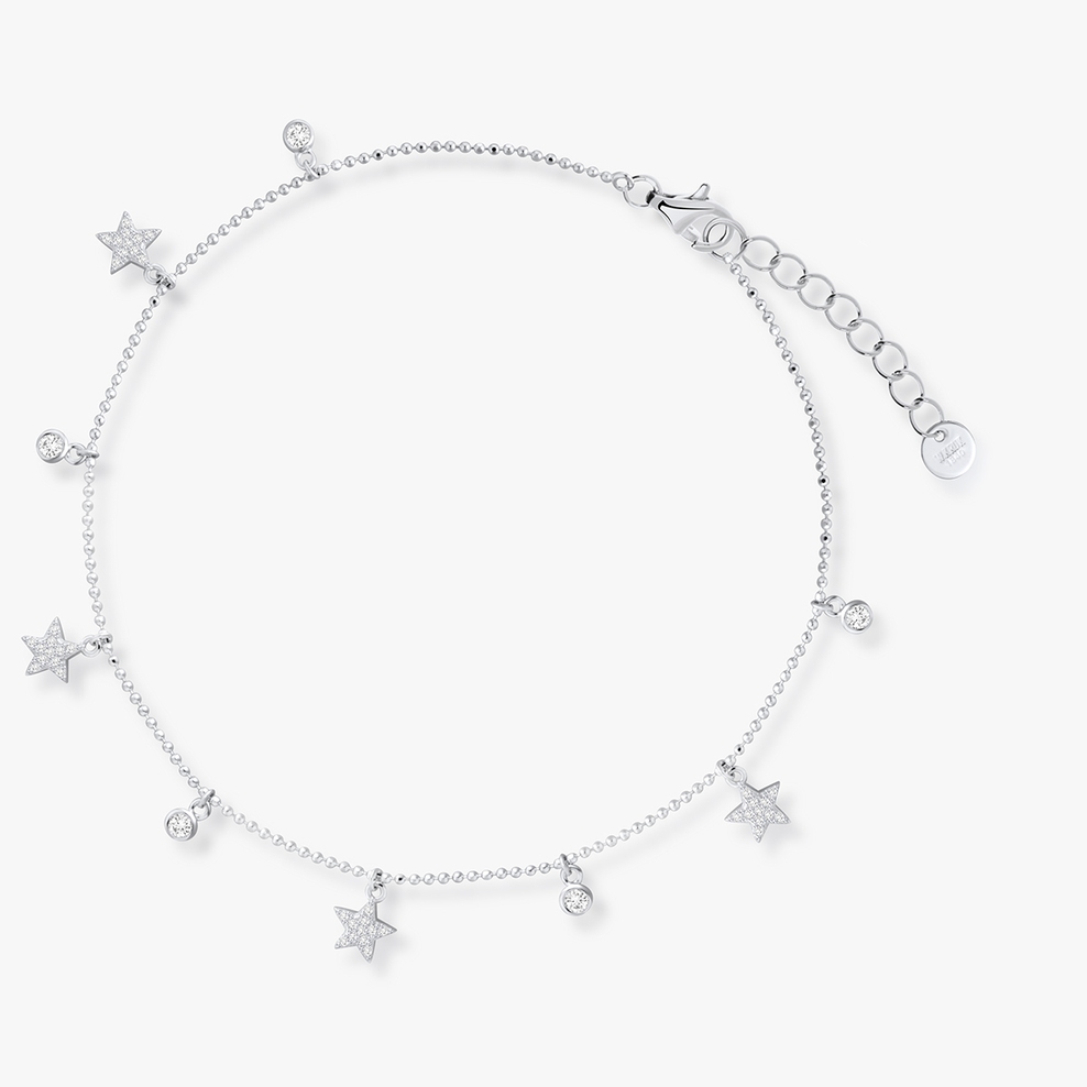 Bransoleta srebrna na nogę