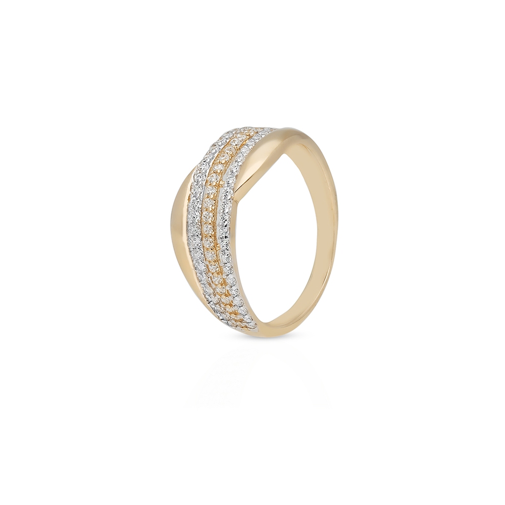 Pierścionek złoty z cyrkoniami