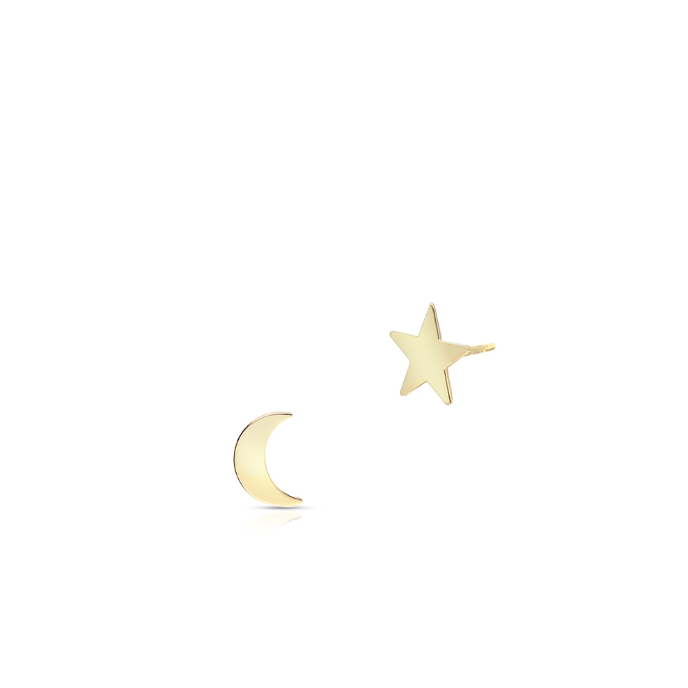 Kolczyki złote z motywem astralnym