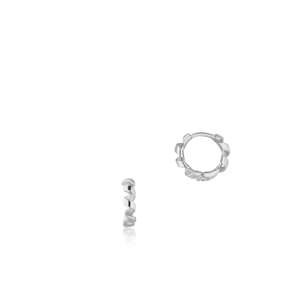 Kolczyki srebrne koła z motywem sprężynki