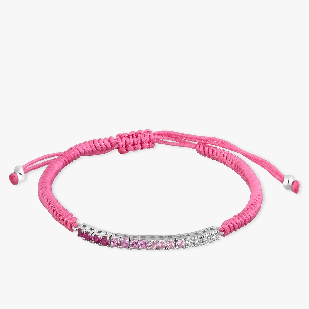 Bransoleta sznurkowa z kolorowymi kamieniami