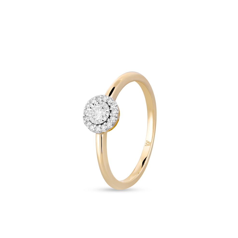 Pierścionek złoty z diamentami