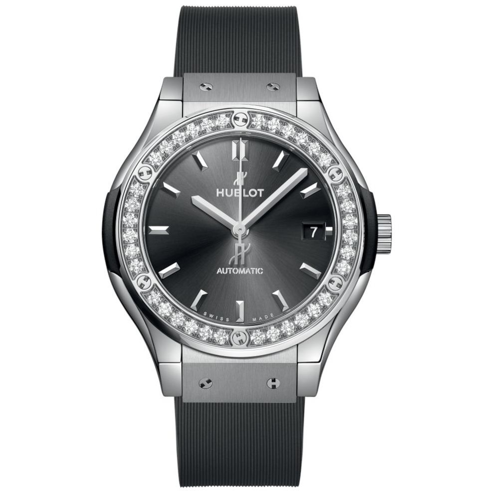 ZEGAREK HUBLOT CLASSIC FUSION RACING GREY TITANIUM DIAMONDS
