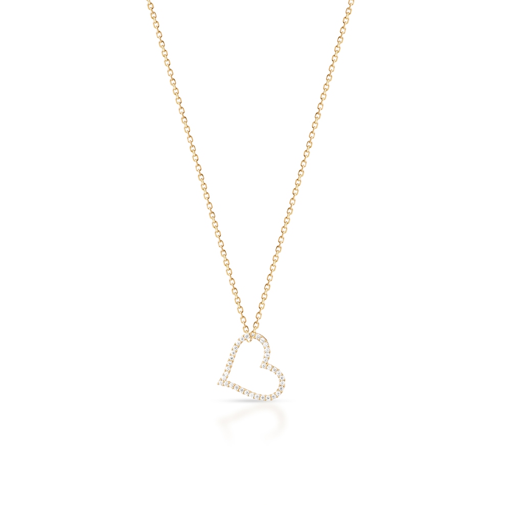 Wisiorek złoty serce z cyrkoniami