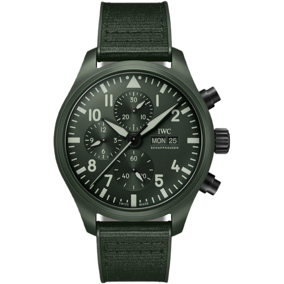 ZEGAREK IWC SCHAFFHAUSEN PILOT'S CHRONOGRAPH TOP GUN WOODLAND