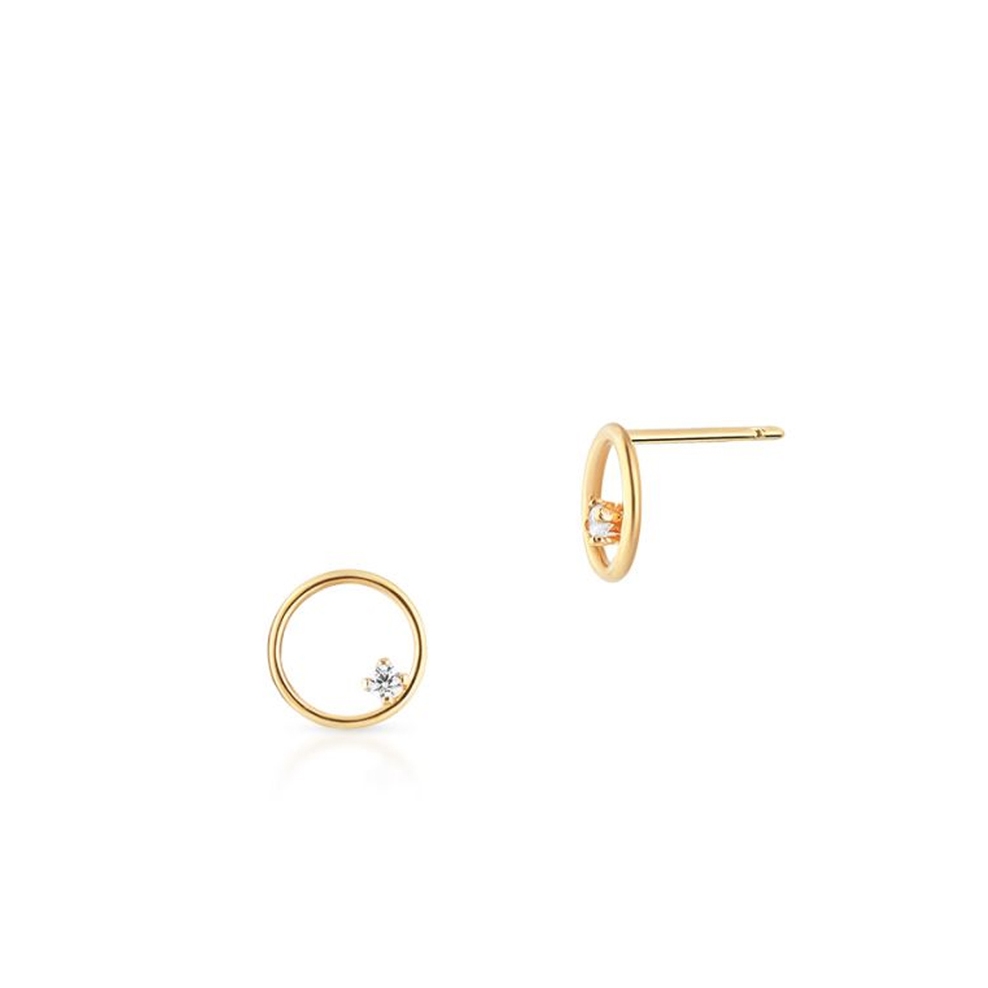 Kolczyki złote koła z cyrkonią